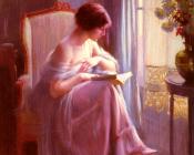 德尔菲恩 恩霍拉斯 : Young Woman Reading By A Window